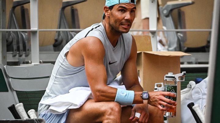 Rafael NADAL of Spain during a training session of Roland-Garros 2022, French Open 2022, Grand Slam tennis tournament on May 18, 2022 at the Roland-Garros stadium in Paris, France - Photo Matthieu Mirville / DPPI AFP7 05/18/2022 ONLY FOR USE IN SPAIN