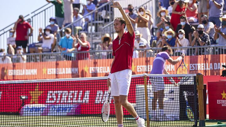 El tenista ruso Daniil Medvedev, durante un partido en el Mallorca Championships 2021.