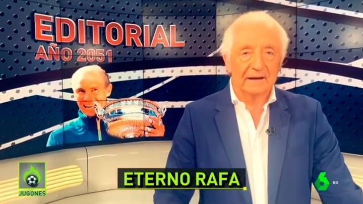 Pedrerol le dedica el editorial de Jugones más extravagante a Nadal: \