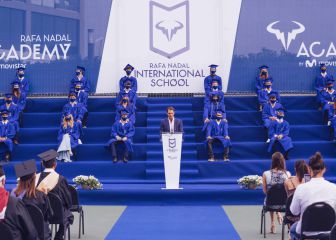 Ricky Rubio, junto a Nadal en la graduación de la Rafa Nadal Academy by Movistar