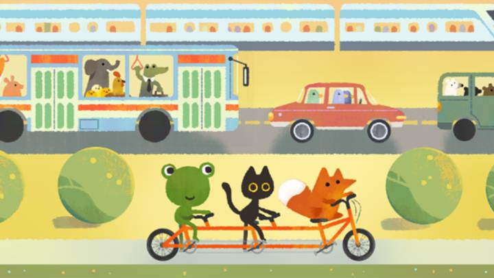 Una de las imágenes del doodle de Google en el Día de la Tierra.