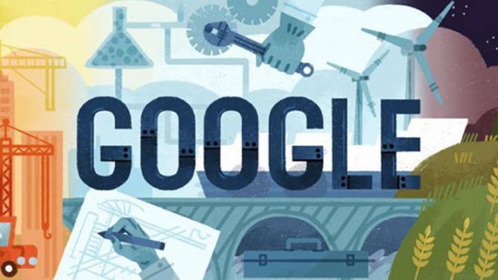 Doodle del Día del Trabajo en la página principal de Google.