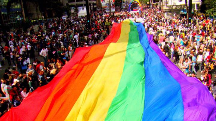 Imagen de la celebración del Orgullo Gay en Sao Paolo. Foto Twitter