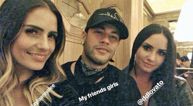 Neymar Fiestón Con Demi Lovato Y Layla Anna Lee