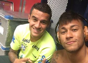 Neymar desea suerte a Coutinho con mofa incluida