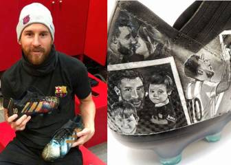 Lionel Messi recibe unas botas inspiradas en su vida