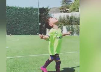 Messi and Antonella watch little Mateo celebrate like dad