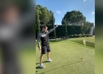 El golpe imposible de golf de Bale en el jardín de su casa