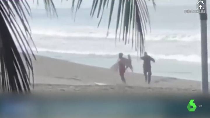 Imágenes agónicas: policía le dispara a surfista olímpico por saltarse la cuarentena