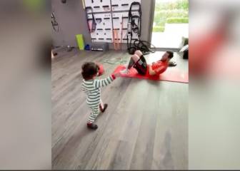 Lionel Messi's son, Ciro, helps his dad stay fit during lockdown