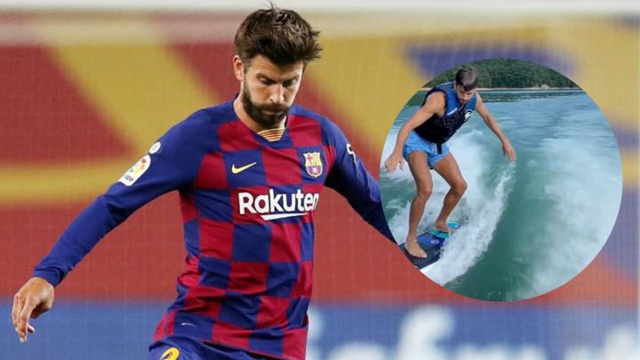 gerard pique surf wakesurfing día libre pantano fc barcelona quique setien laliga santander zidane real madrid