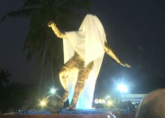 Inauguran una estatua de Cristiano en la India y estalla la polémica y no es por el parecido