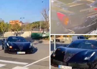 Llega el 'batimovil' a Barcelona: Aubameyang y su Ferrari 488