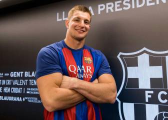Rob Gronkowski estuvo viendo el 6 - 1 del Barça al Sporting