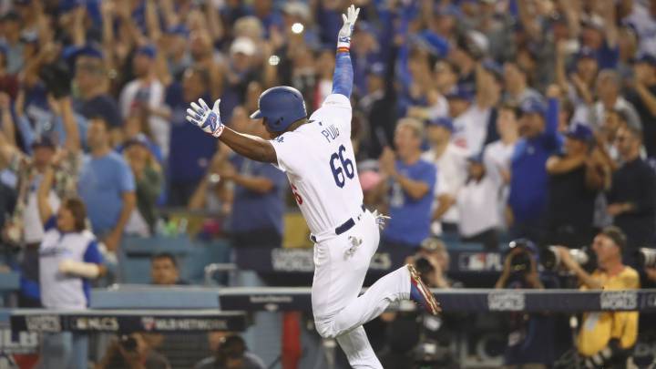 Yasiel Puig aportó una gran pegada en la victoria de los Dodgers contra los Cubs en las Series de Campeonato de la Liga Nacional.