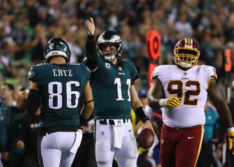 De la mano de Wentz los Eagles vuelan a la cima de la NFC