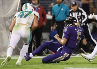 Ravens borra a los Dolphins pero pierden a Joe Flacco