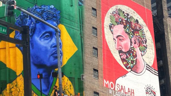 Neymar en Miami, en tremendo mural en Downtown
