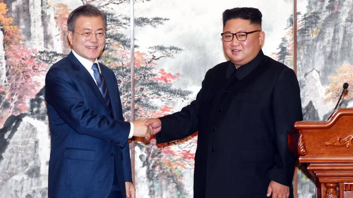 Kim Jong-un y Moon Jae-in 