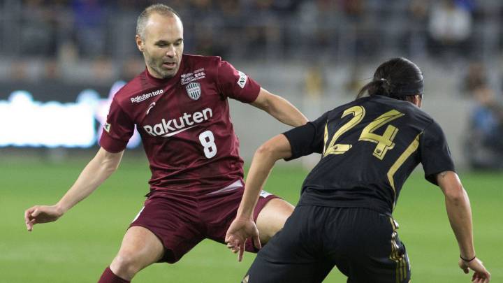 Andrés Iniesta during the match against LAFC with his new team Vissel Kobe