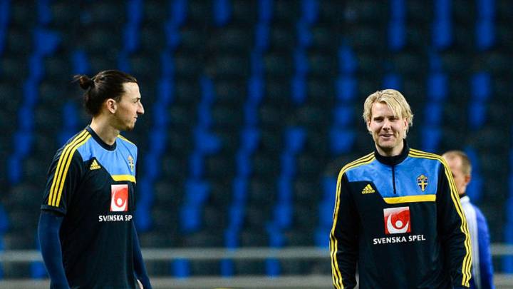 Zlatan Ibrahimovic y Ola Toivonen en la selección de Suecia