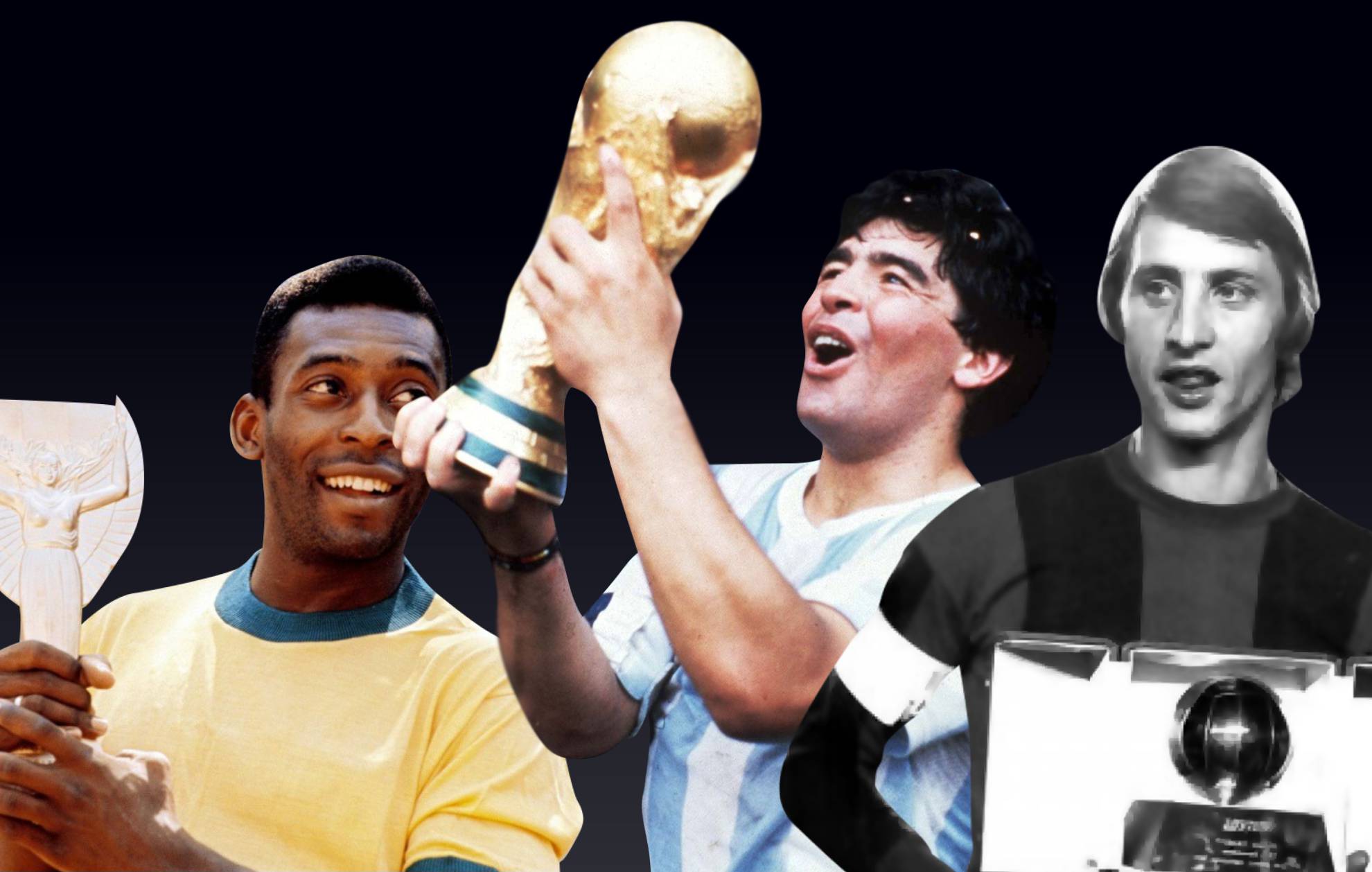 Pelé, Maradona y Cruyff