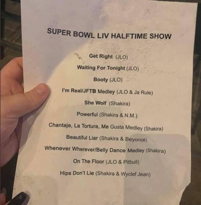 ¡Se filtra el setlist para el show de medio tiempo del Super Bowl! AS USA