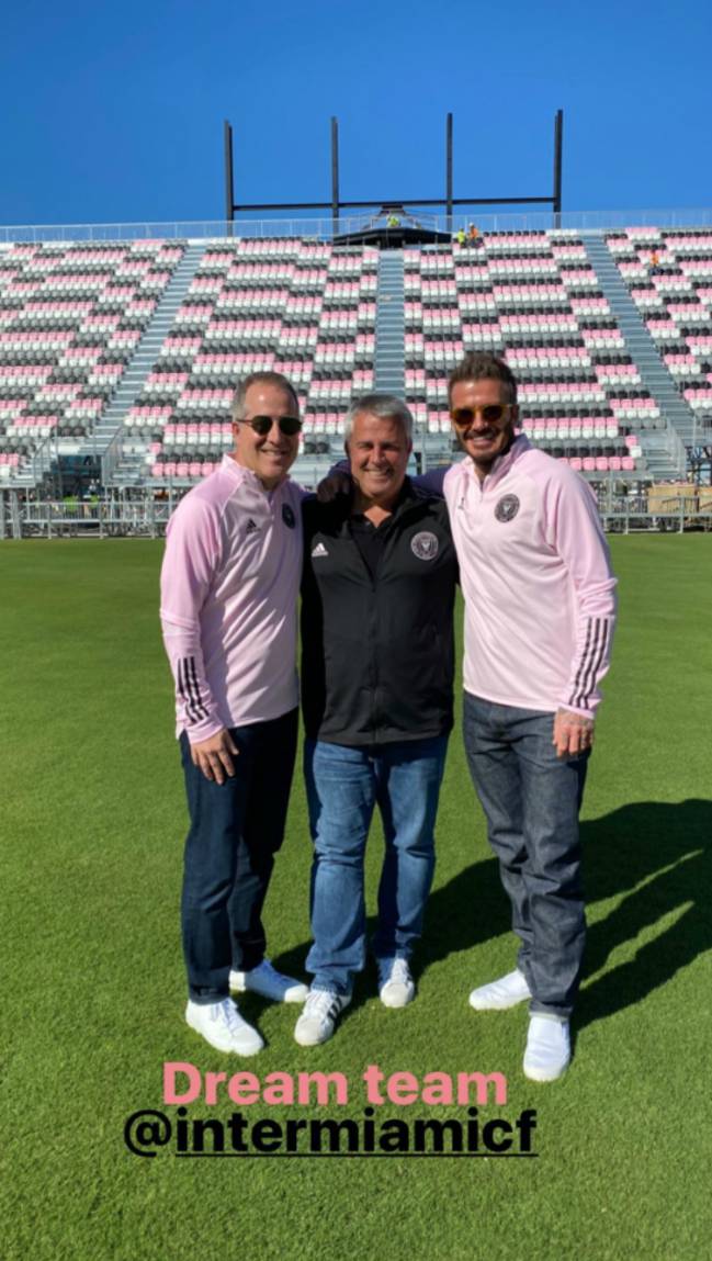 Jorge Mas, Paul McDonough y David Beckham