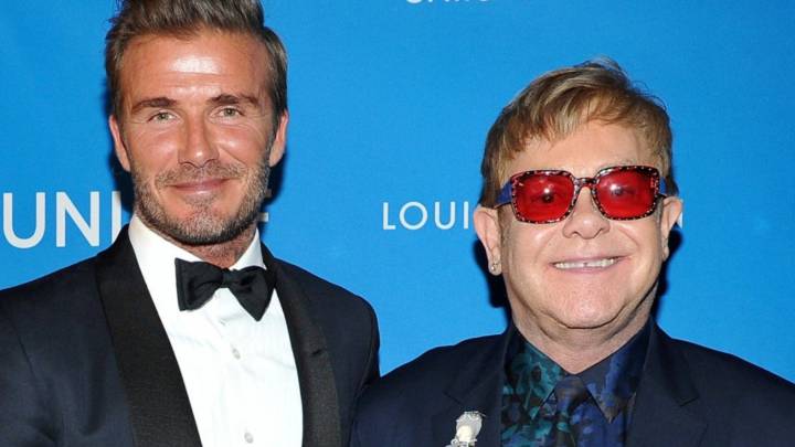 David Beckham felicita a su amigo, Elton John por su Oscar