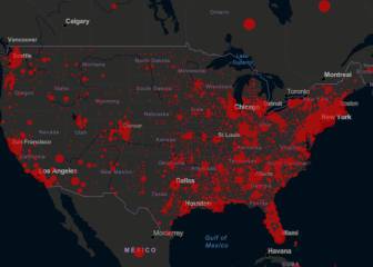 Mapa de casos y muertes de coronavirus por estados en USA; 30 de marzo
