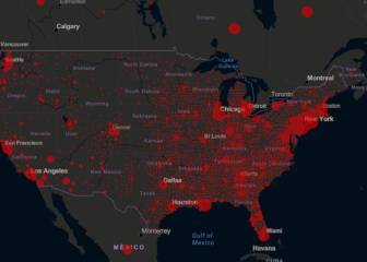 Mapa de casos y muertos de coronavirus por estado en USA, 6 de abril