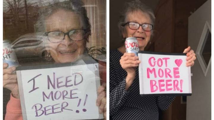 Coronavirus: Mujer de 93 años pide cerveza y le envían 150 latas