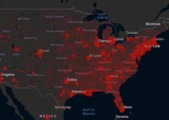 Mapa de casos y muertes por estado de coronavirus en USA