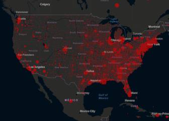 Casos y muertes por estado de coronavirus en USA; 19 abril