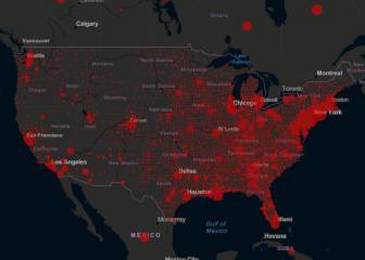 Casos y muertes por estado de coronavirus en USA; 22 abril