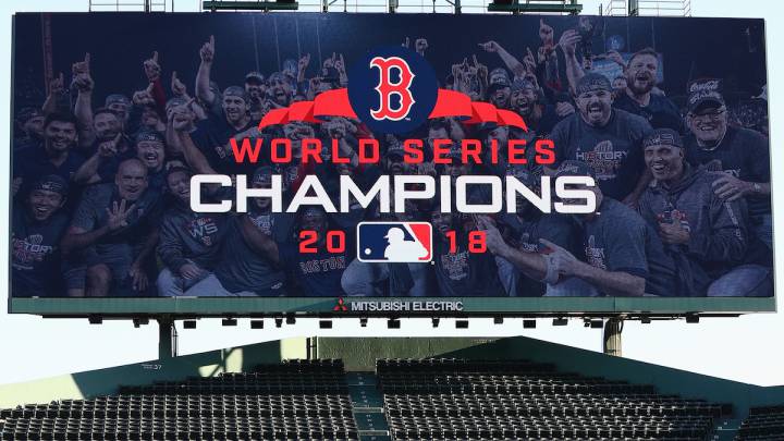 Anuncio de los Red Sox campeones de Serie Mundial