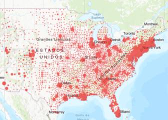 Casos y muertes por estado de coronavirus en USA; 24 de abril