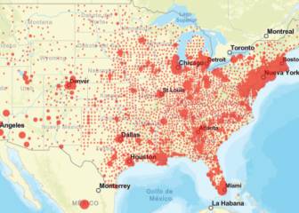 Casos y muertes por estados de coronavirus en USA; 1 de mayo