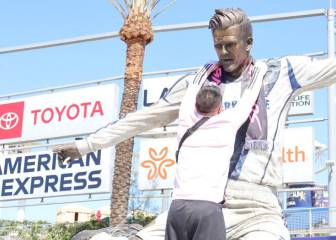 Estatua de Beckham se une a la lucha contra el coronavirus