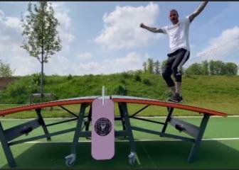Beckham presume habilidades en mesa de teqball del Inter Miami