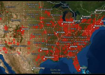 Casos y muertos por estado de coronavirus en USA; 12 de mayo