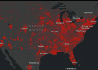 Casos y muertes por estado de coronavirus en USA; 14 de mayo