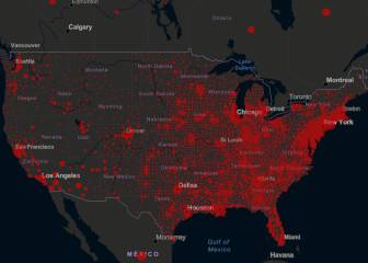 Casos y muertos por estados de coronavirus en USA; 19 mayo