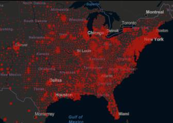 Casos y muertes por estado de coronavirus en USA; 21 de mayo
