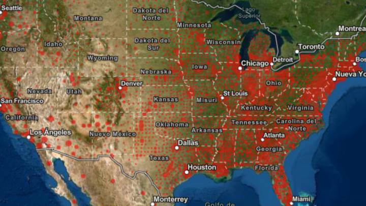 Mapa de casos y muertes por estado de coronavirus en USA; 23 de mayo