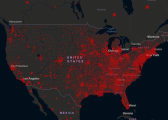 Casos y muertos por estados de coronavirus en USA; 24 mayo