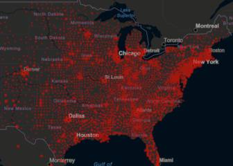 Casos y muertes por estado de coronavirus en USA; 29 de mayo