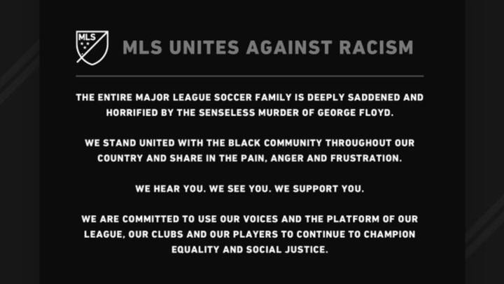 La MLS pide justicia para George Floyd y se une a la lucha contra el racismo en Estados Unidos