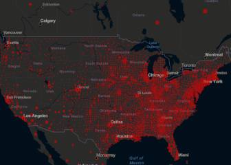 Mapa de casos y muertos por estados de coronavirus en USA; hoy, 2 de junio