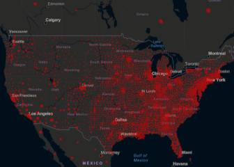 Casos y muertos por estados de coronavirus en USA; 3 junio
